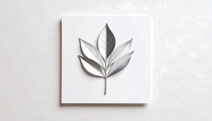 Silver Leaf Wall Art Minimalist Decor.