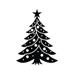 Minimalist Christmas Silhouette Vector Black Art