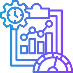 Productivity Metrics line gradient icon