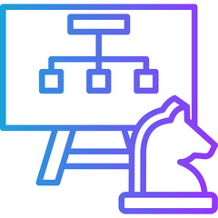 Scenario Planning line gradient icon
