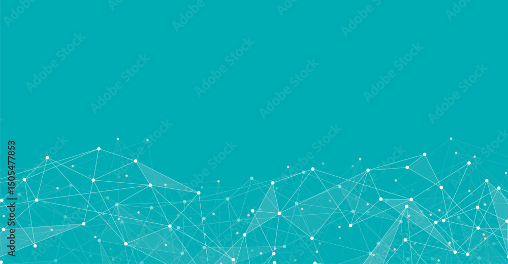 Poster geometric connected background. connecting dots and lines. global network connection. banner templat