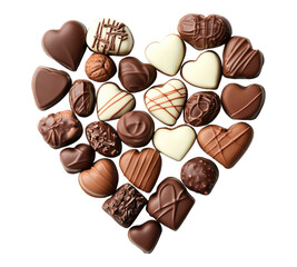A heart made of chocolate candies