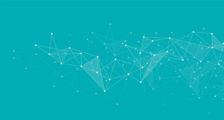 Geometric connected background. Connecting dots and lines. Global network connection. Banner template for technology.
