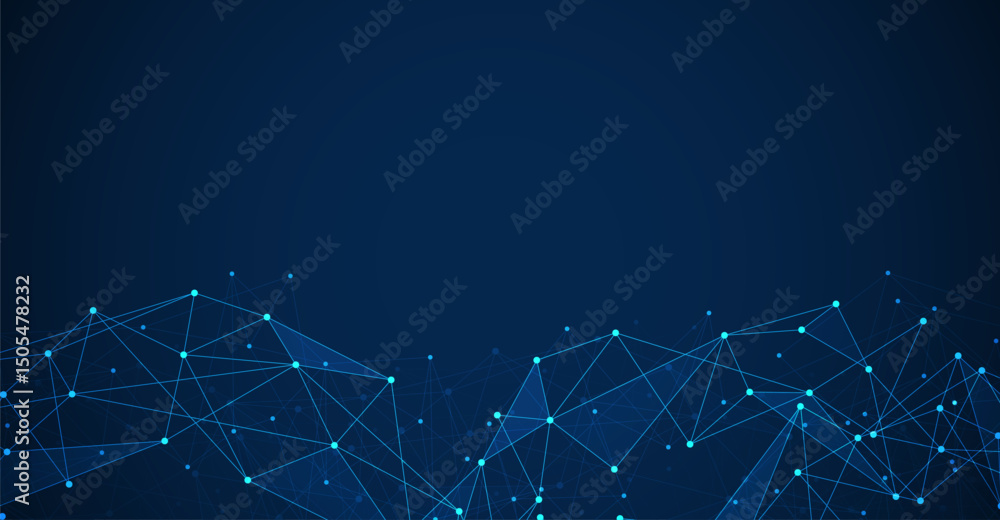 Poster geometric connected background. connecting dots and lines. global network connection. banner templat