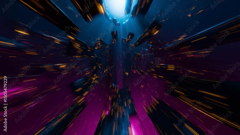 Canvas Prints abstract futuristic space tunnel, 3d technology animation, seamless vj loop, 4k animated background 