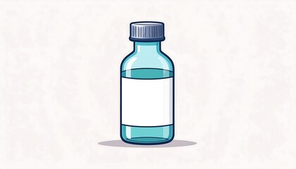 Small Glass Bottle with Blank Label.