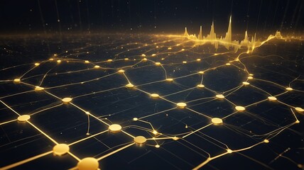 abstract golden bitcoin background