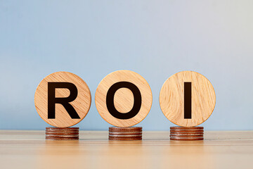 ROI, Return on Investment concept. Interest rate and dividend concept, personal investment , return on stocks and mutual funds, long term investment for retirement.