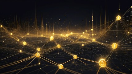 abstract golden bitcoin background