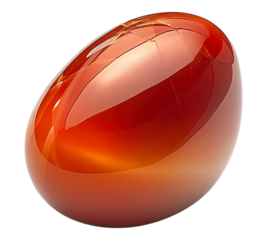 A red stone with a shiny surface