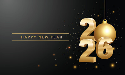 2026 Happy New Year Background Design. Greeting Card, Banner, Poster. Vector Illustration.