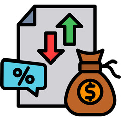 Profit And Loss lineal color icon