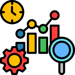 Efficiency Analysis lineal color icon