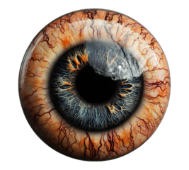 The eye is a close up of a brown iris with a black pupil