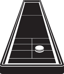 Shuffleboard Court Silhouette Vector - Classic Black Game Layout Design