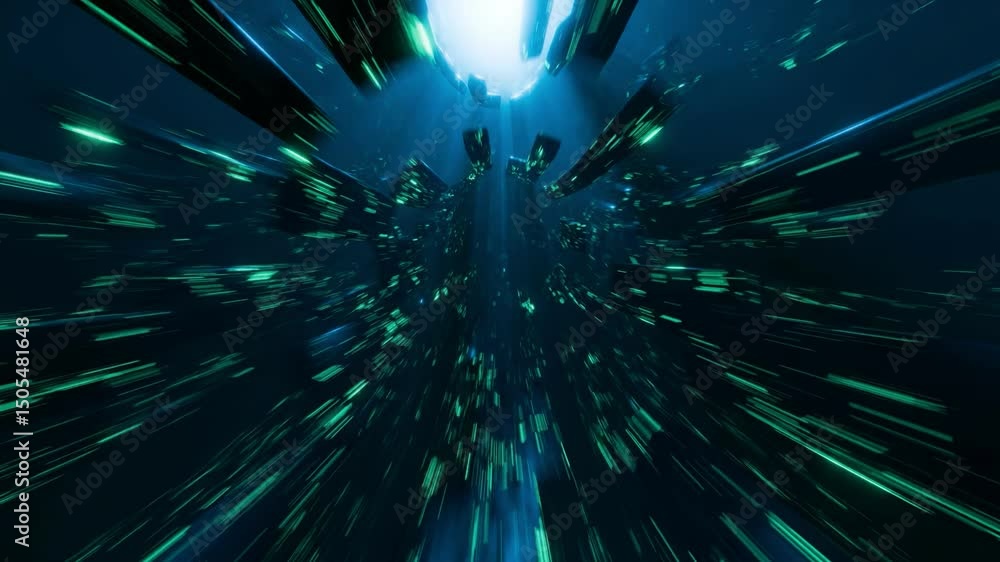 Canvas Prints abstract futuristic space tunnel, 3d technology animation, seamless vj loop, 4k animated background 