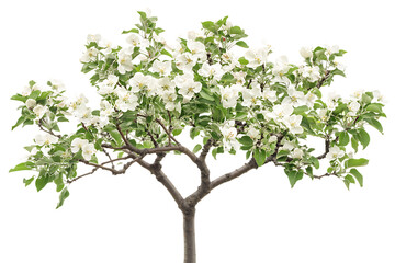 Obraz premium Blooming apple tree isolated on black