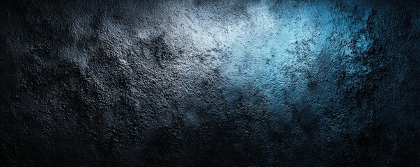 Obraz premium Dark textured surface with blue lighting, creating a dramatic and abstract background.