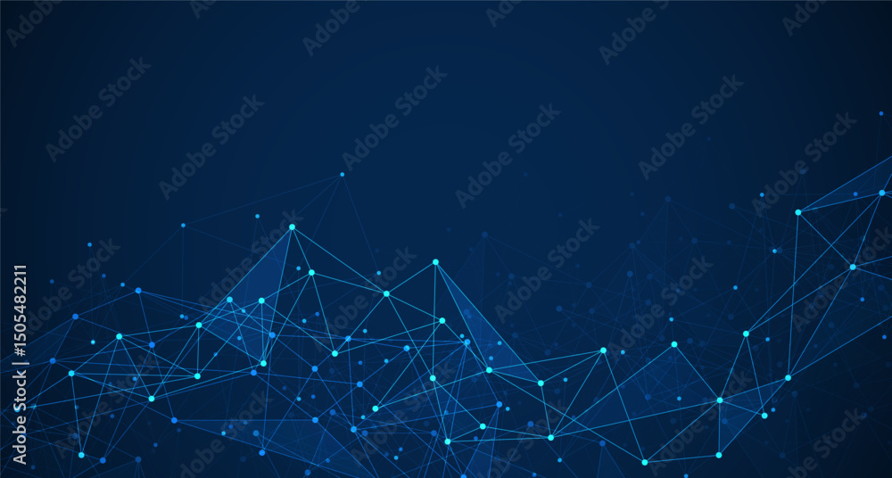 Poster geometric connected background. connecting dots and lines. global network connection. banner templat