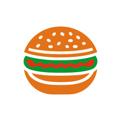 Stylized Red and Orange Burger Icon