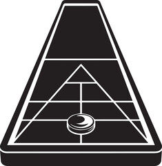 Shuffleboard Court Silhouette Vector - Classic Black Game Layout Design