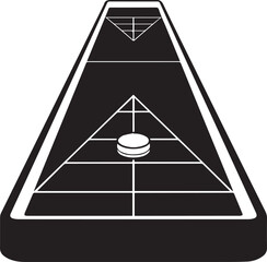 Shuffleboard Court Silhouette Vector - Classic Black Game Layout Design