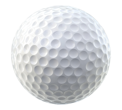 A white golf ball with a white face and white dots