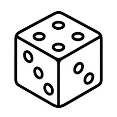 icon dice with 6 sides d6 on white background vector
Vector line icon board games