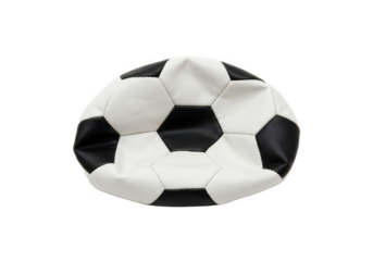 Soccer ball isolated on transparent background, black and white design