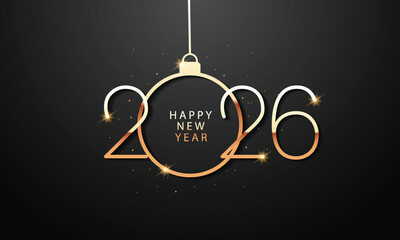 2026 Happy New Year Background Design. Greeting Card, Banner, Poster. Vector Illustration.