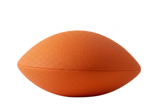 Orange football isolated on transparent background, studio shot
