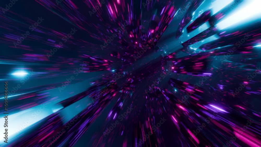 Canvas Prints abstract futuristic space tunnel, 3d technology animation, seamless vj loop, 4k animated background 