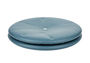 Two blue balance cushions stacked isolated on transparent background