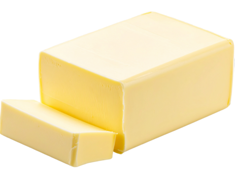 “Stick of Butter with Diagonal Slice and Visible Layers, PNG”.