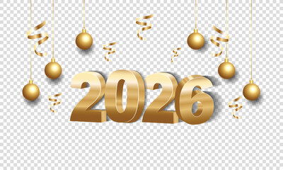 2026 Happy New Year Background Design. Greeting Card, Banner, Poster. Vector Illustration.