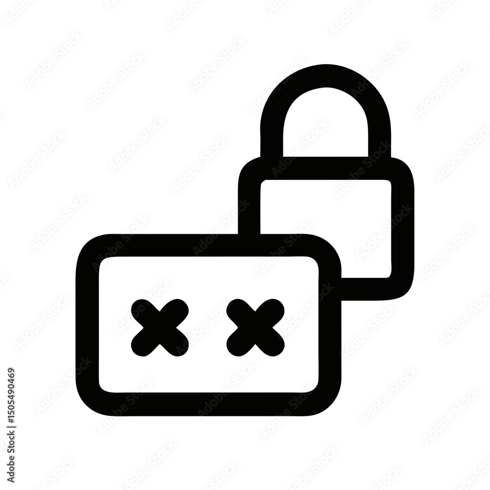 Poster secure access symbol, for web design and apps