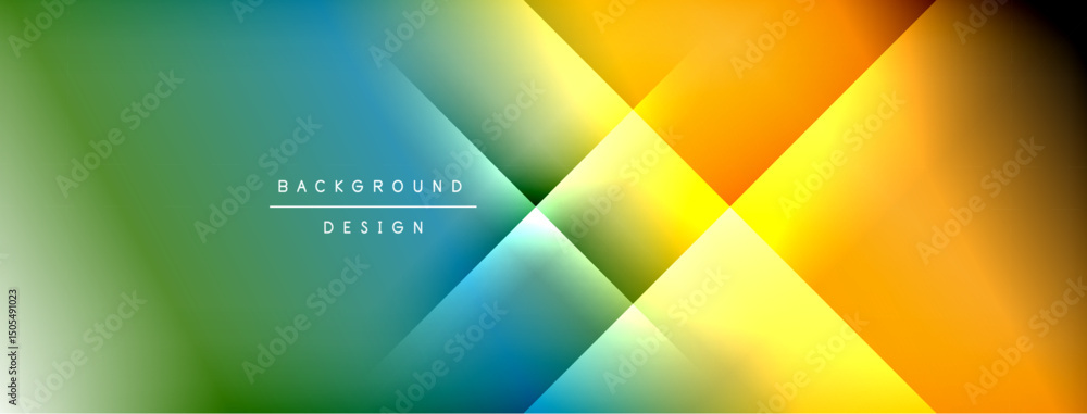 Fototapete Abstract geometric background. Vibrant colors blend, creating dynamic visual effect. Modern design suitable for digital projects.