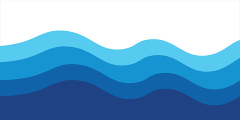 Sea waves layered vector background illustration and sea beach vector illustration.