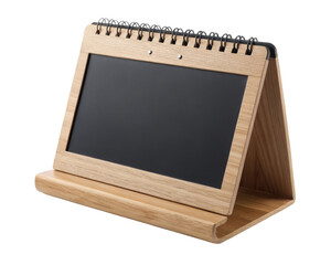 Wooden Desk Calendar with Black Chalkboard Surface and Sleek Stand for Home Office Decoration