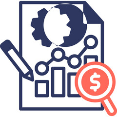 Obraz premium Variance Analysis mixed color icon