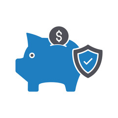 Piggy bank :Vector Icon which can easily modify or edit