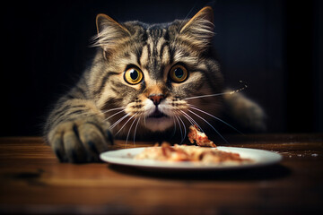 Generative AI image of cute funny pretty cat