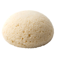 A whole single idli isolated on a transparent background