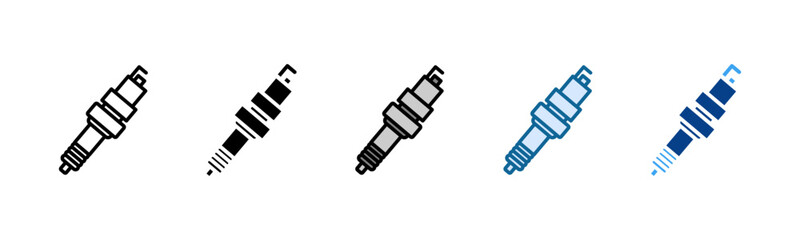 Spark Plug Icon Set Multiple Style Collection