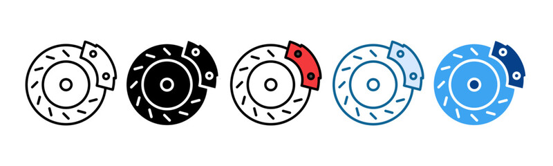 Brake Disc Icon Set Multiple Style Collection
