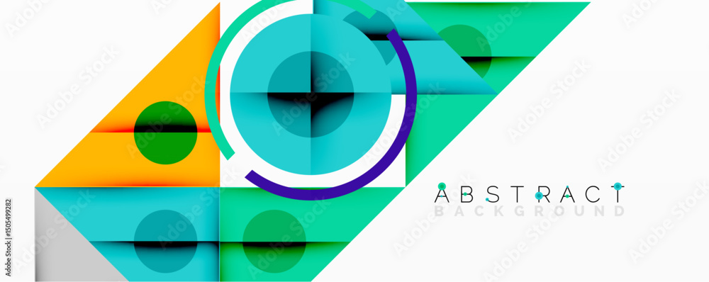 Aufkleber modern geometric design. vibrant colors, overlapping shapes create dynamic composition. clean lines,