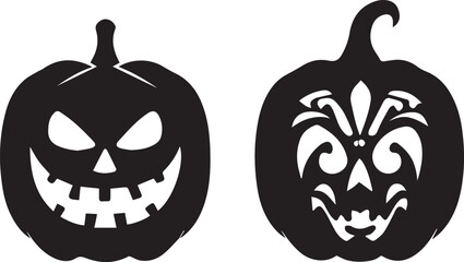 halloween pumpkin logo, halloween pumpkin silhouette vector, logo vector illustration isolated on white background file