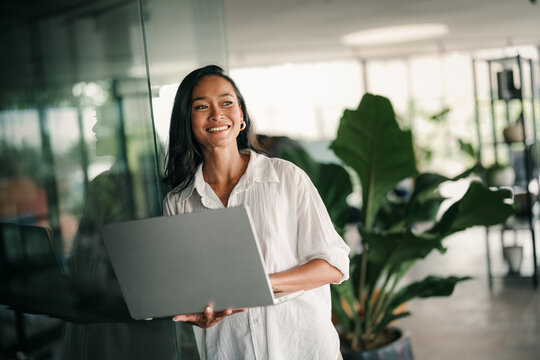 Software engineer using laptop computer with global network connection, Technology, innovation