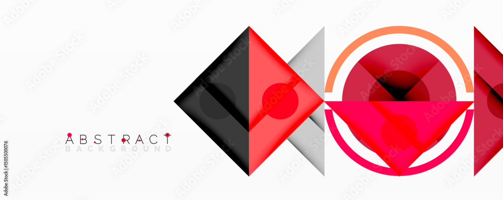 Fototapete geometric shapes, red gradients, modern design. minimalist composition with overlapping elements, cr