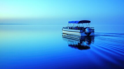 Fototapeta premium Peaceful lake cruise boat